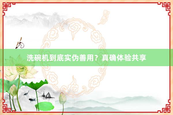 洗碗机到底实伪善用？真确体验共享
